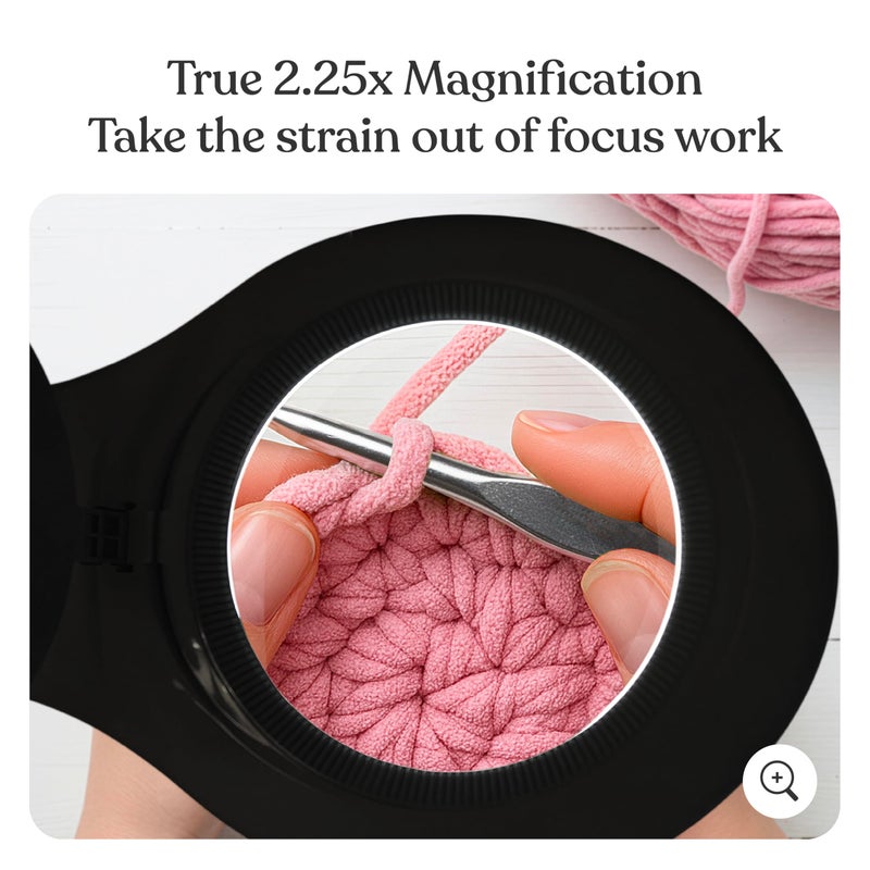 Brightech LightView PRO Magnifying Desk Lamp, 2.25x Light Magnifier, Adjustable Magnifying Glass with Light for Crafts, Reading, Close Work - Black - Image 4